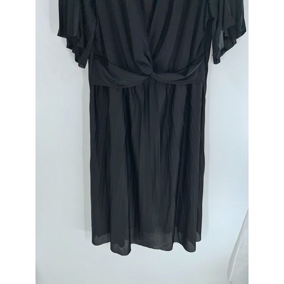 Women's Asos Curve Black A-line Flutter Sleeve Sheer Midi Dress Size 18 - Picture 3 of 8
